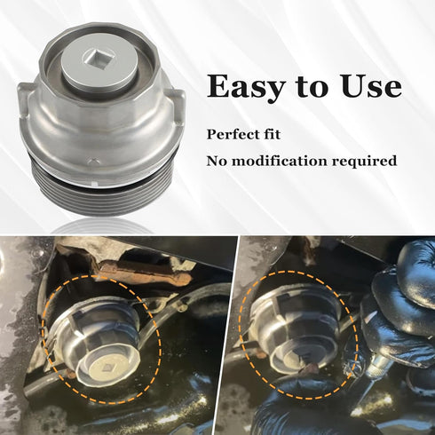 Oil Filter Housing Cap Assembly with Oil Plug Compatible with Toyota 4Runner Avalon Camry Highlander RAV4 Sienna Tundra Lexus ES300h ES350 LS460 R...