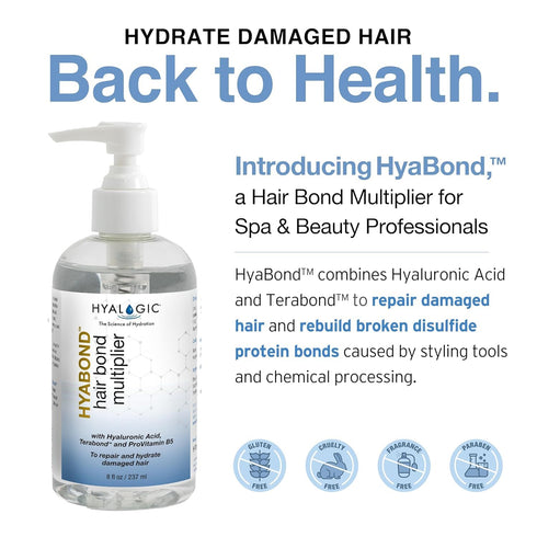 Hyalogic Hair Bonding Treatment Hyabond w/Hyaluronic Acid (HA), TeraBond & Pro-Vitamin B5 – 1oz - Spa Quality Repair of Split Ends, Color, Bleachi...