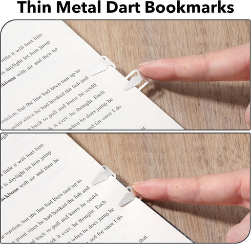 Book Line Markers, Stainless Steel Bookmarkers Book Page Markers for Book Lovers Mini Metal Bookmarks Gold Silver Mixed Book Marker Clip for Readi...