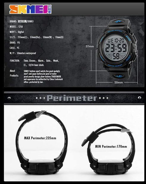 MASTOP Men's Big Dial Outdoor Multifunction Sports Watch Military LED Digital Wristwatch Black Rubber Alarm Watch...