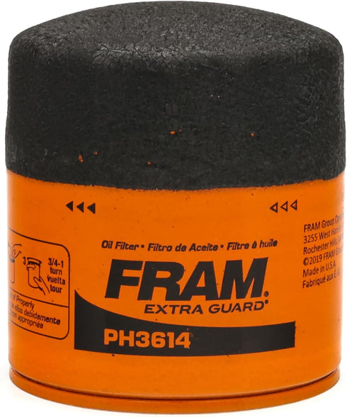 FRAM Extra Guard PH3614 10K Mile Change Automotive Replacement Interval Spin-On Engine Oil Filter for Select Vehicle Model Years, Vehicle Engine P...