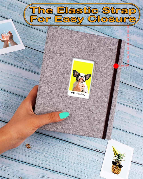GPIRAL Mini Photo Album 208 Vertical Photos - Linen Front Window, Photo Album 2x3 Compatible with Fujifilm Instax Mini Film 7s 8 9 11, Polaroid 30...