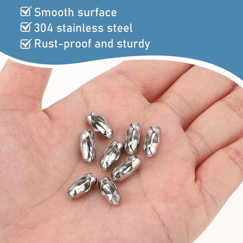 50 Pcs Replacement Blind Pull Cord Connector Ball Pull Chain Connectors Blinds Stainless Steel Bead Chain Connectors Clasps for Beaded Ball Chain ...