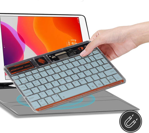 Bluetooth Keyboard for iPad, 10-inch Wireless Keyboard for PC Tablet Phone Computer, Rechargeable Multi-Device RGB Backlit Keyboard, Compatible wi...