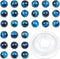 Bymitel 140pcs Crystal Beads Stone Gemstone Round Energy Healing Loose Beads with Stretch Cord for Jewelry Making Bracelets Anklets (Blue Zircon T...