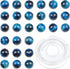 Bymitel 140pcs Crystal Beads Stone Gemstone Round Energy Healing Loose Beads with Stretch Cord for Jewelry Making Bracelets Anklets (Blue Zircon T...
