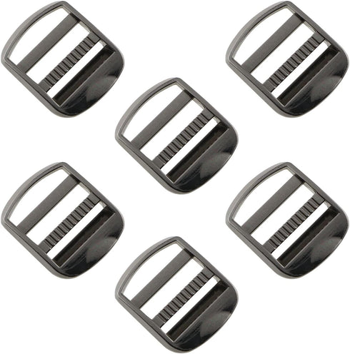 6PCS Metal Ladder Lock Buckle Slider for School Bags Backpack Straps Webbing, Nickel Color Zinc Alloy Bag Webbing Adjuster Fastener...