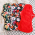 6Pcs Resuable Waterproof Menstrual Pad Sets Including 1Pc Mini Wet Bag and 5Pcs Heavy Flow Red Color Microfleece Stay Dry Menstrual Pads Mama Clot...