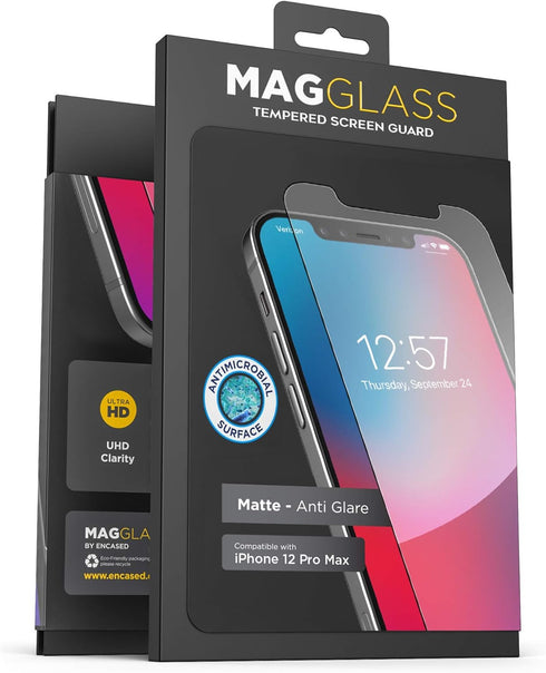 magglass iPhone 12 Pro Max Matte Screen Protector (Fingerprint Resistant) Bubble-Free Anti Glare Tempered Glass Display Guard (Case Compatible)...