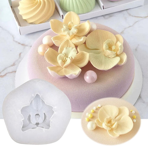 Orchid Flower Silicone Mold Flower Fondant Molds For Cake Decoration Cupcake Topper Chocolate Candy Sugar Craft Polymer Clay Gum Paste...