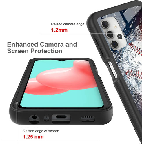 Compatible with Samsung Galaxy A32 5G Case Ice Fire Baseball Legend for Boys Men Full-Body Dual Layer Rugged Shockproof Bumper Heavy-Duty Protecti...