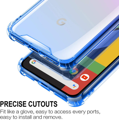 SALAWAT Compatible with Google Pixel 4 XL Case, Clear Cute Gradient Slim Phone Case Cover Reinforced TPU Bumper Hard PC Back Shockproof Protective...