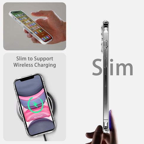 JJGoo Compatiable with iPhone 11 Case Clear, Transparent Shockproof Phone Case, Slim Anti-Scratch Hard PC Back Protective Cover Bumper, Clear...