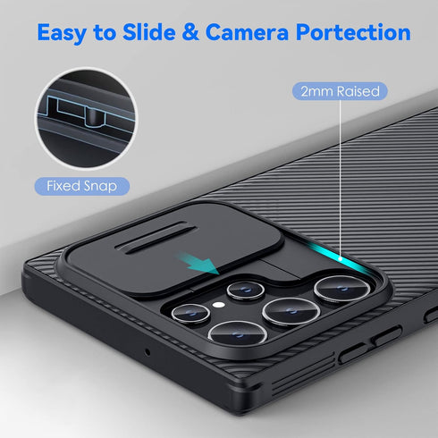 CloudValley for Samsung Galaxy S22 Ultra Case with Slide Camera Cover, Hard PC Back & Soft Bumper Full-Body Protection, Slim Shockproof Protective...