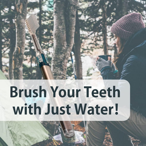 3 Ionic Toothbrush, Solar Panels and TiO2 Semiconductor, 3 Row Honeycomb Bristle Red, You can Brush Without Toothpaste...