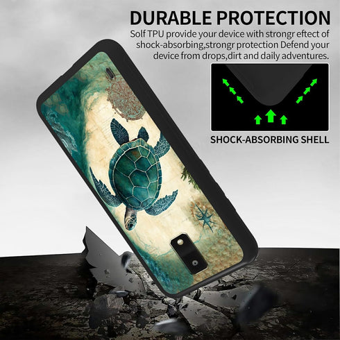 Turtle Phone Case for BLU View 4 B135DL(BLU View 2 2023), Slim Black Soft TPU Shockproof Protective Case for BLU View 4 B135DL...