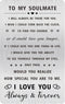 To My Soulmate Engraved Wallet Card - Soulmate Gifts for Him Men Her Women - I Love You Soulmate Valentines Day Presents...