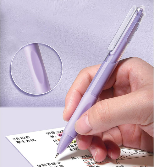 5 Pcs Gel Ink Pens Retractable Pens Purple Pen 0.5mm Black Ink Pen Writing Pens Office School Supplies for Girls Boys Women Men (Purple)...
