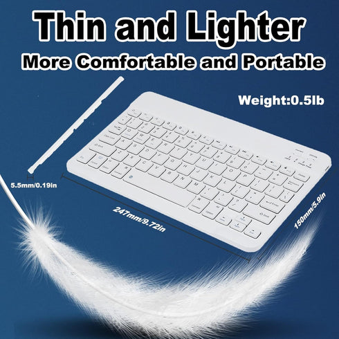 Bluetooth Keyboard and Mouse Combo,Ultra Slim Rechargeable Portable Wireless Keyboard Mouse Set Compact for Android Windows Tablet Cell Phone iPho...