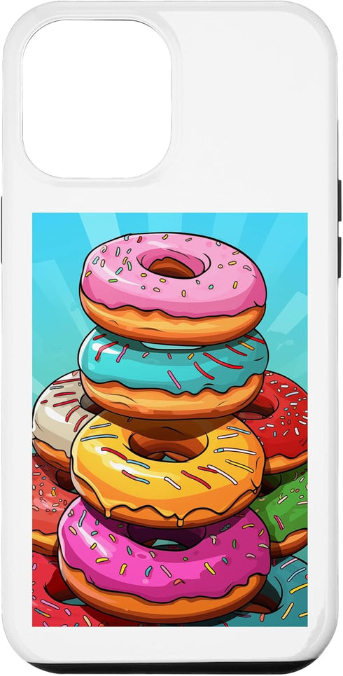 iPhone 12 Pro Max Doughnuts Pop Art Vintage Retro Baking Bakery Bakery Bakery Goods Case...