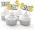 250gsm Cardstock 24pcs 100 Dollar Bill Cupcake Toppers Dollar Sign Cupcake Toppers Money Themed Decors for Birthday Anniversary Wedding Bridal Sho...