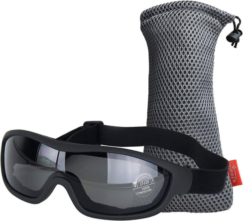 Viriber Motorcycle Goggles - UV Protective Outdoor Glasses, Dust-proof Combat Goggles (Deep Black)...