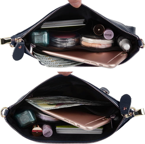 YALUXE Genuine Leather Wristlet Handbags Purses Cell Phone Pocket Clutch Wallet Crossbody Bags for Women...