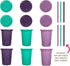 The First Years GreenGrown Reusable Spill-Proof Straw Cups – Toddler Straw Cup – 6 Pack – Purple/Teal...