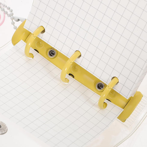 Mini Loose Leaf Notebooks Mini 3 Ring Binders Mini Transparent Clear PVC Binders with Snap Button for Note Taking Office Supplies...