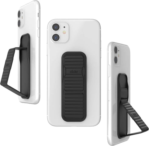 CLCKR Cell Phone Grip and Expanding Stand, Universal Phone Grip Holder with Multiple Viewing Angles for iPhone 14/13/12, Samsung Galaxy S22 and Mo...