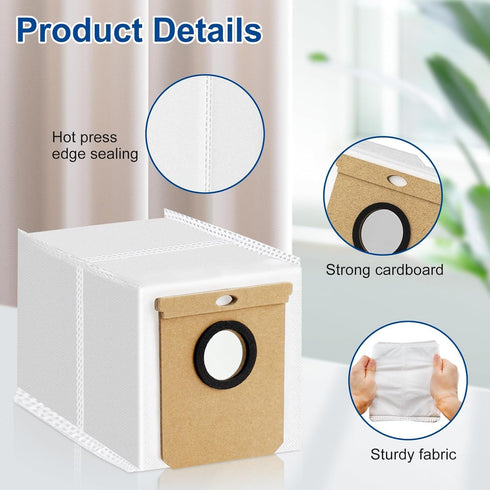 10 Pack Replacement Dust Bags for eufy L60/ L50 Hybrid Robot Vacuum with Self Empty Station, 2.5L Large Vacuum Dust Bags for Haier H9+, Conga Home...