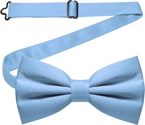 JEMYGINS Solid Color Pre-tied Bow Tie and Pocket Square Set for Men...
