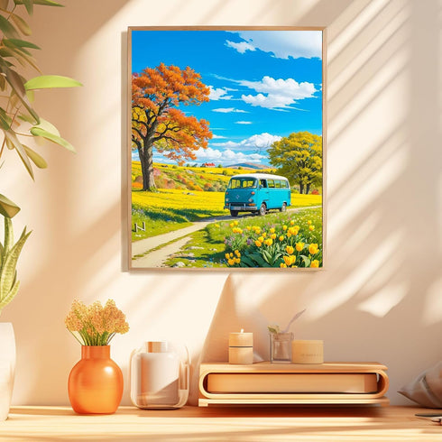 ajepon Landscape Paint by Numbers Kit-Scenery Paint by Number Kits for Adults,Adults Paint by Numbers Kits on Canvas without Frame Oil Painting Ac...