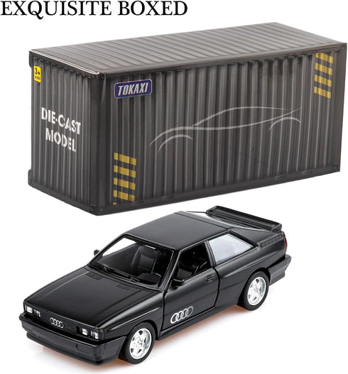 1/36 Scale 1980 Audi Sport Quattro Toy Car,Pull Back Vehicles Audi Diecast Model Cars,Cars Gifts for Boys Girls(Matte Black)...
