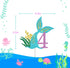 Mermaid Four Cake Topper, Happy 4th Birthday Cake Decor, I'm Four Sign, Little Mermaid Birthday Party Decoration Supplies, Daughter of the Sea, Un...