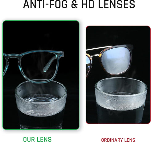 TOREGE Safety Glasses for Men&Women, Clear Safety Goggles Eye Protection Glass with Anti-Fog Lenses, Z87 Glasses Perfect Alt to Regular Protective...