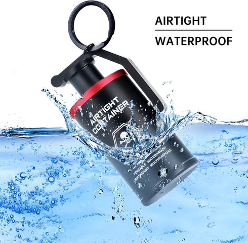Portable Pill Box Aluminum Alloy Waterproof Small Pill Organizer EDC Pill Medicine Container Keychain Gadget for Outdoor Travel Camping (Red)...