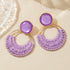 Boho Rattan Dangle Earrings for Women Trendy - Geometric Straw Raffia Earrings for Summer Beach Vacation...