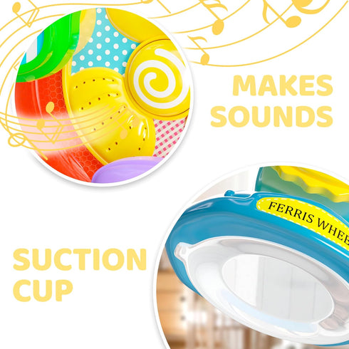 Lollipop Mesmerizing Lights and Sounds: Discover Ferris Wheel Toy - Suction Cup Musical Spinning Toy for Babies and Toddlers, Ideal High Chair Toy...