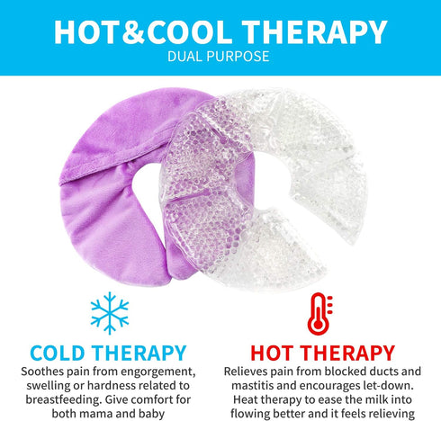 Breast Therapy Ice Pack, Breastfeeding Gel Pad, Nursing Pain Relief for Mastitis, Nipple Pain Relief breastfeeding, plugged ducts, Lactation Pain,...