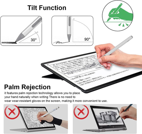 Stylus Pen for Microsoft Surface with 4096 Pressure,Fast Charge,Palm Rejection,Magnetic, Work for Surface 3,Surface Pro,Surface Go,Surface Laptop,...