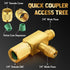 4 Pcs Air Conditioner Ball Valve and Quick Coupler Access Tee 1/4" SAE Adapter Kit Valves Core Tee Adapter with Swivel Connector and Straight Refr...