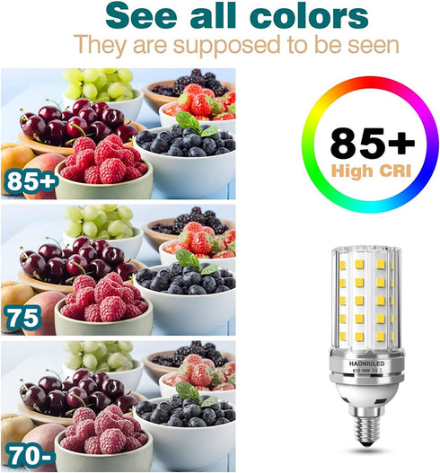 E12 LED Bulb 10W LED Corn Light Bulb 100W Equivalent 4000K Natural White 1000LM Non-dimmable Ceiling Fan LED Corn Bulb Indoor Home Corn Lights Pac...