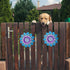 LITIALLY Outdoor Metal Flower Wall Art Garden Decor Cute Flowers Decorations Hanging for Outside Yard Porch Lawn Blue 12x12 inches...
