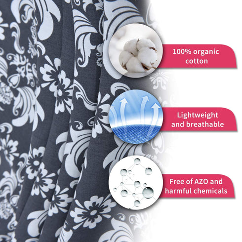 UHINOOS Nursing Cover for Mom Breastfeeding, Baby Privacy Nursing Covers Up Breathable Cotton with Ajustable Hoop for Mother (Grey)...