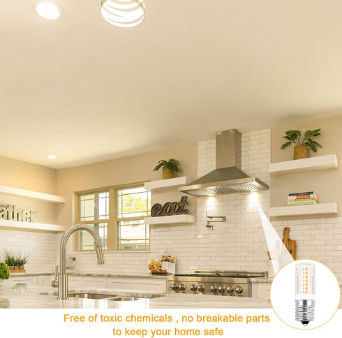 E17 Light Bulb 3000K Warm White,T5 Intermediate Base Microwave LED Bulbs,3.5W Equivalent 30-40W Halogen,460LM Non Dimmable for Refrigerator,Under ...