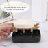 Bamboo Wooden Soap Dishes for Bathroom Bar Soap Holder Shower Soap Holder Sink Deck Bathtub Shower Tray (Two Pieces Black)...