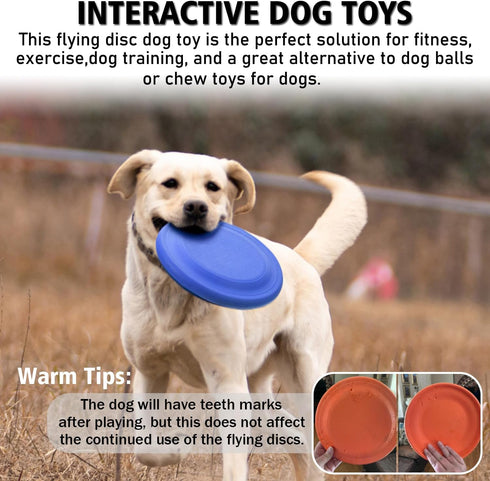 Dog Flying Disc (2 Pack) - Durable Rubber Flying Disc Dog Toy - 9.25" Indestructible Rubber Dog Flying Disc - Puncture Resistant & Bite Resistant ...