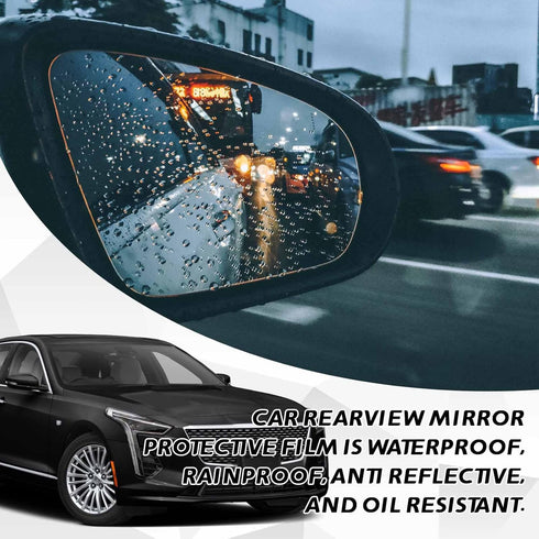 4PCS Car Rearview Mirror Films, Waterproof Rainproof Anti Fog Glare Rear View Mirror Protective Stickers, HD Nano Coating Side Mirror Rain Guards ...