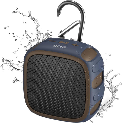 DOSS Waterproof Bluetooth Speaker with Big Sound, 22H Playtime, IP67 Waterproof and Dustproof, Durable Carabiner, Portable Outdoor Speaker with Cl...